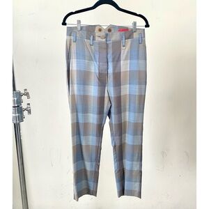 Vivienne Westwood red label light blue and gray checkered plaid pants size EU 40